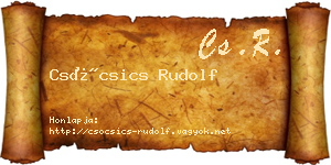 Csócsics Rudolf névjegykártya