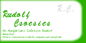 rudolf csocsics business card